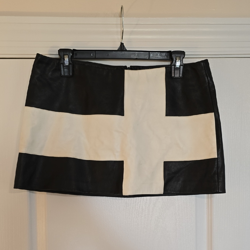 Wet Seal Black and White Cross Mini Skirt